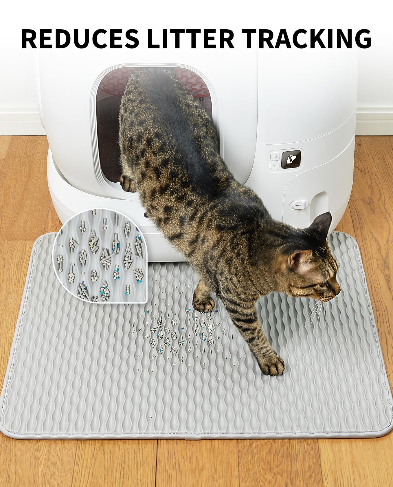 PETKIT PUROBOT MAX PRO mat gray close-up shows waterproof surface.