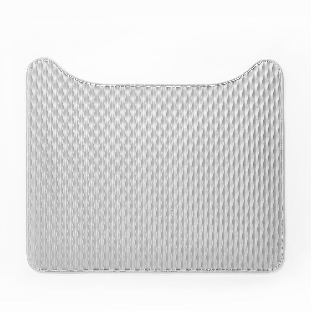 PETKIT PUROBOT mat gray top view with deep grooves traps litter.