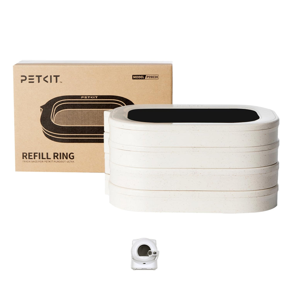 PETKIT Purobot Ultra refill ring close-up showing secure seal for odor-free waste containment.