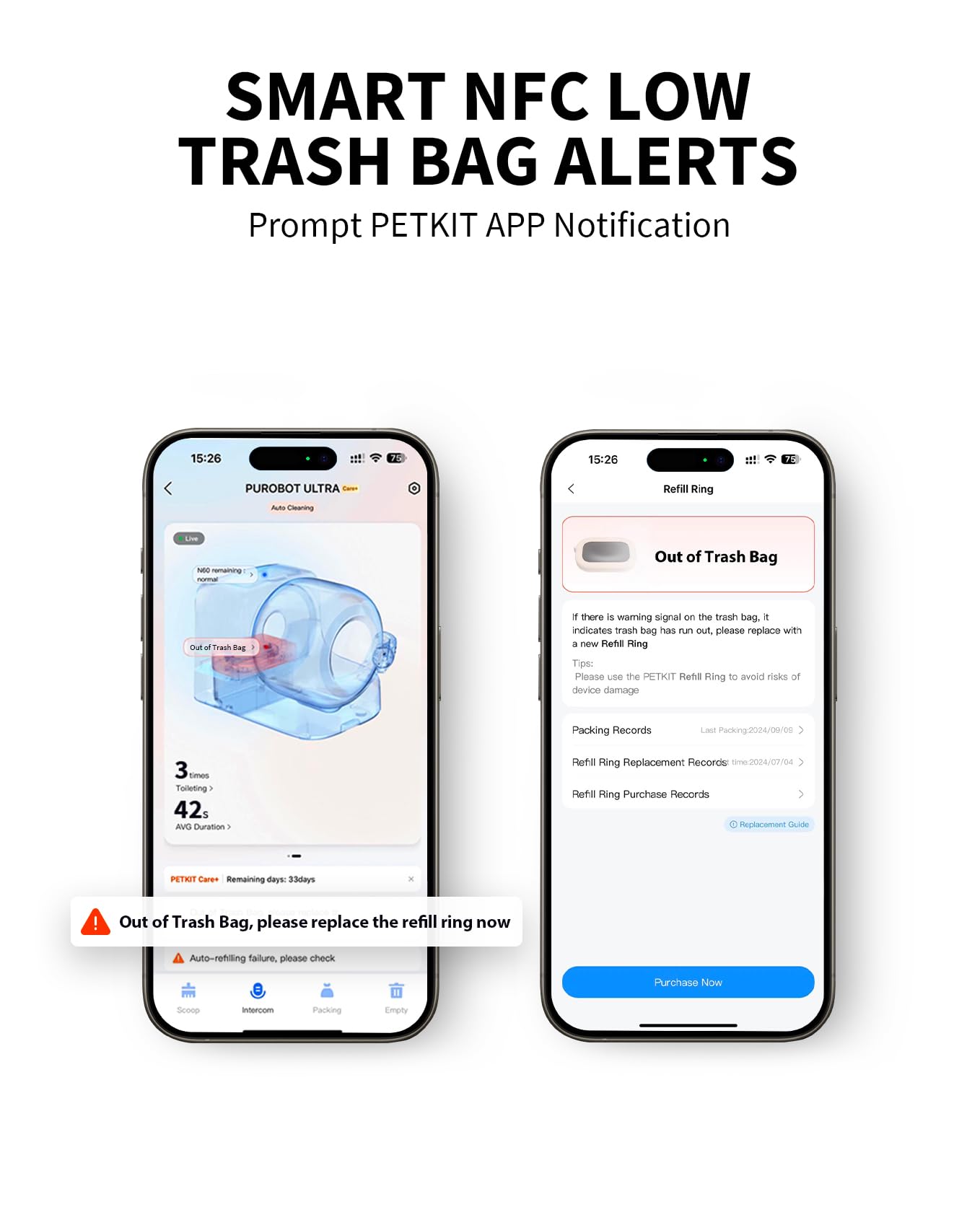 PETKIT refill ring being installed for effortless replacement.