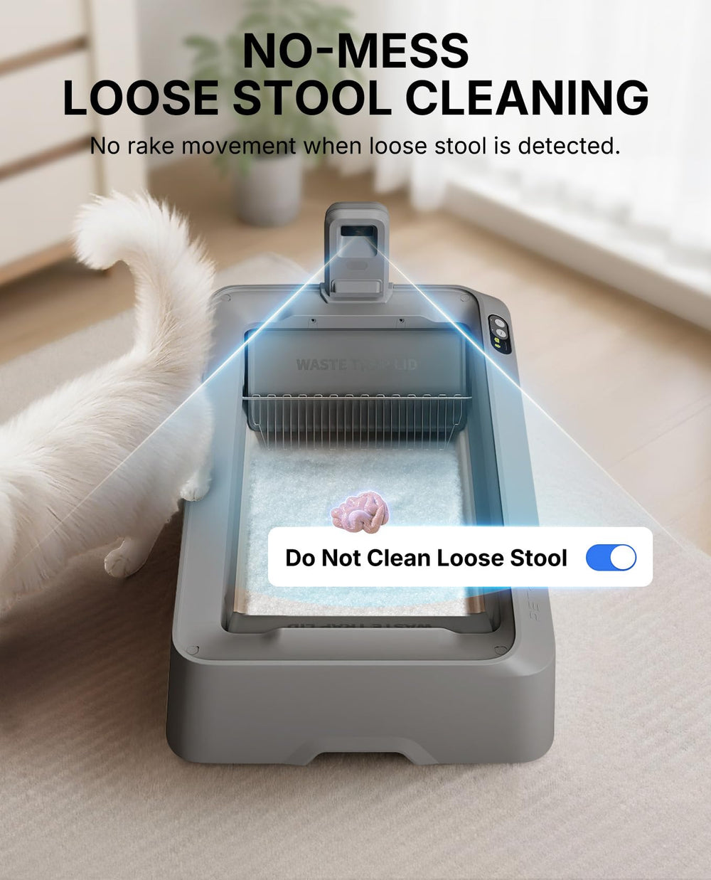 PETKIT Safety Sensors ensure safe operation with rake stops on entry.