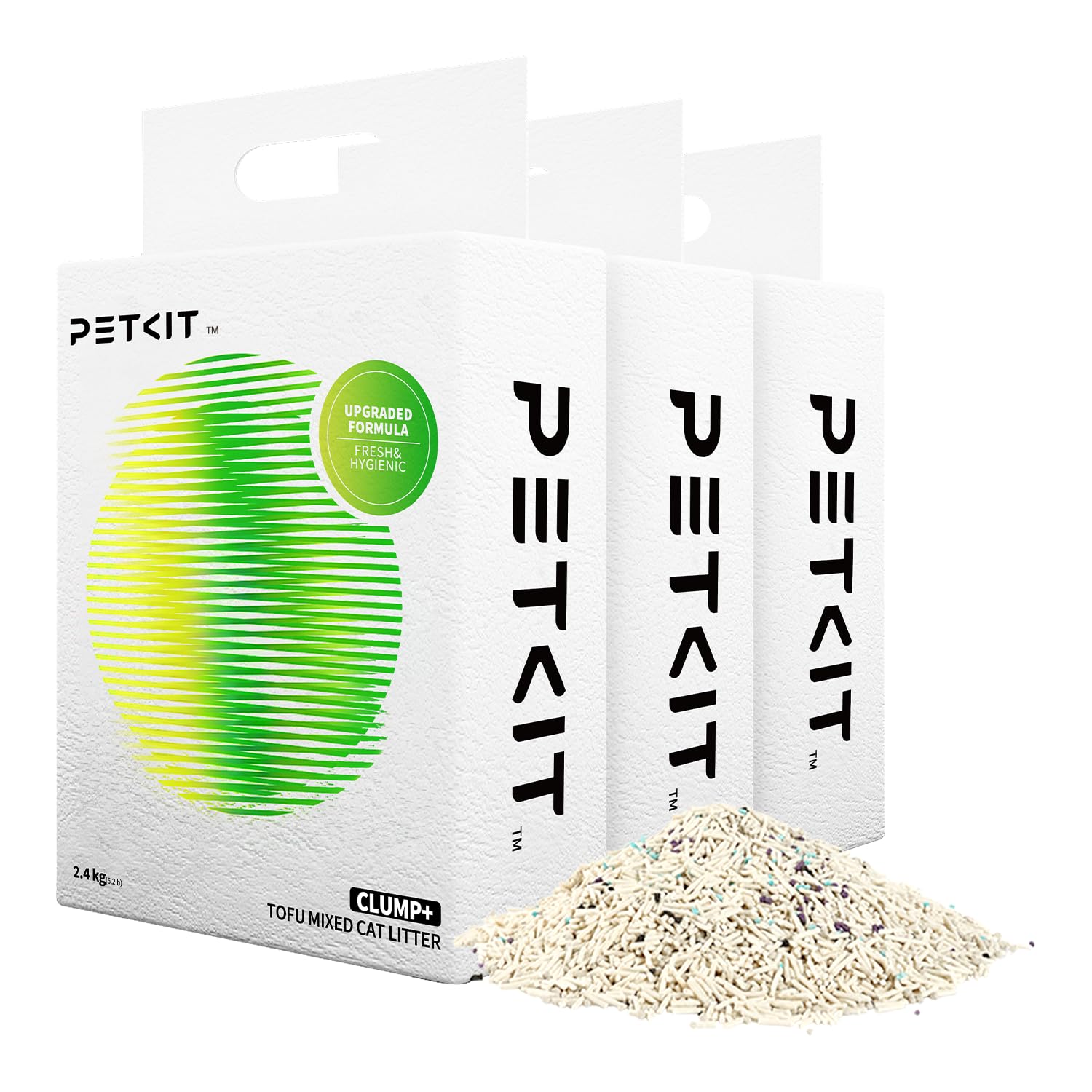 PETKIT Upgraded Clump+ tofu litter packaging for multi-cat homes