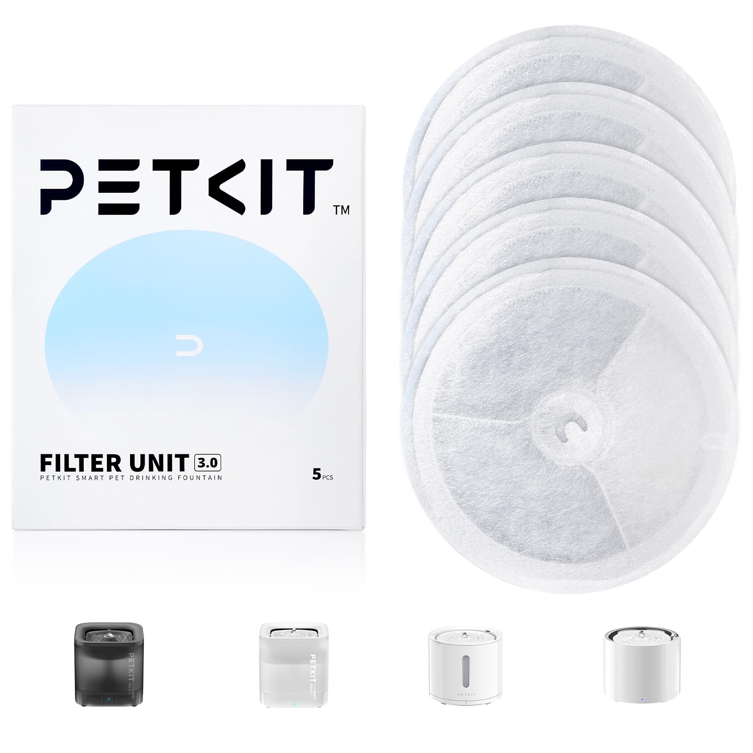 Petkit Upgraded Filter 3.0 closeup showing clean filtration for pet drinking water.