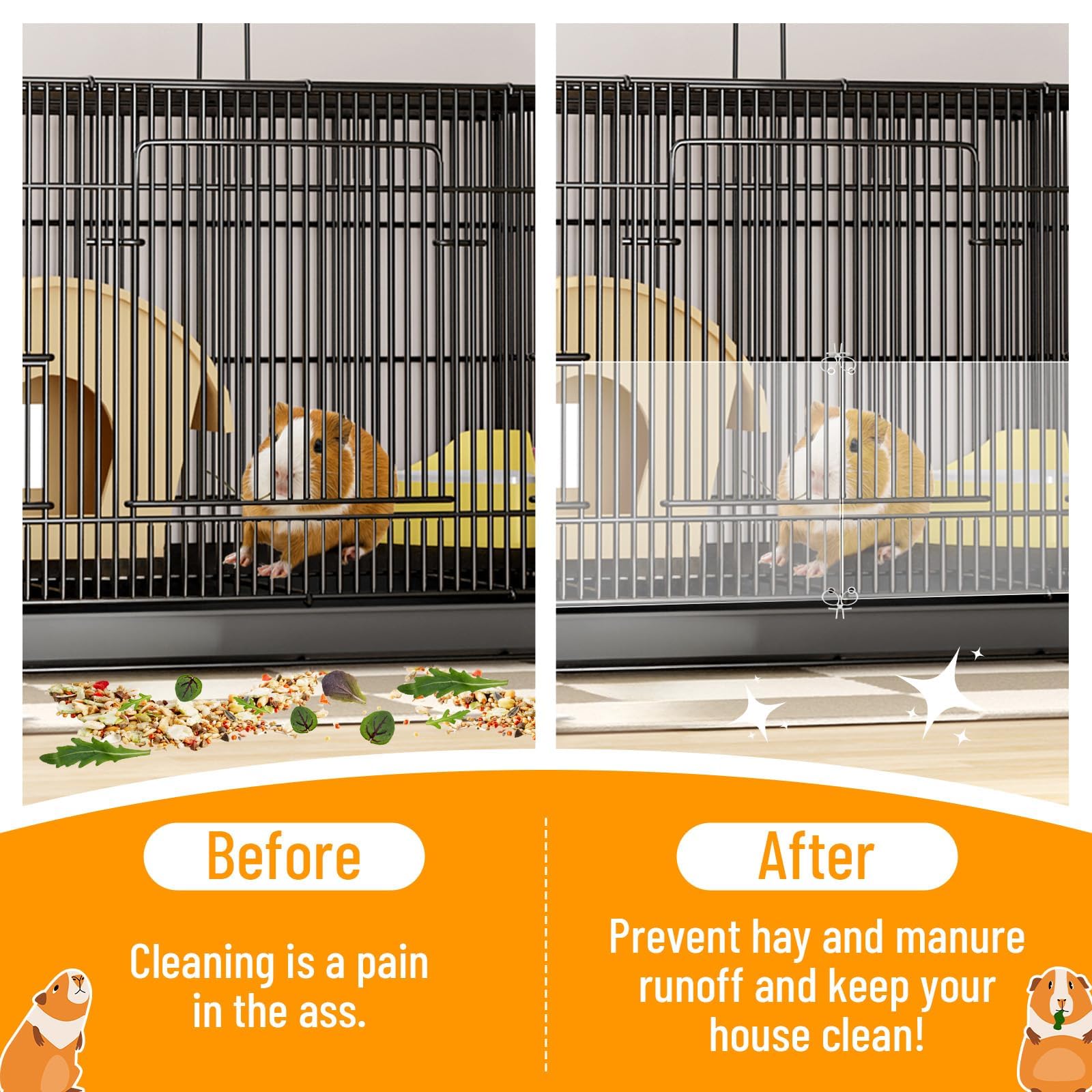 PETKNOWS cage liner wide compatibility for multiple small animals.