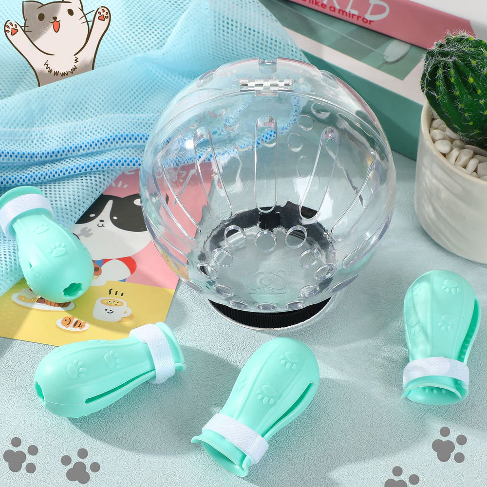 PETKNOWS cat-bubble-helmet-adjustable-velcro allows easy on/off with roomy headspace.