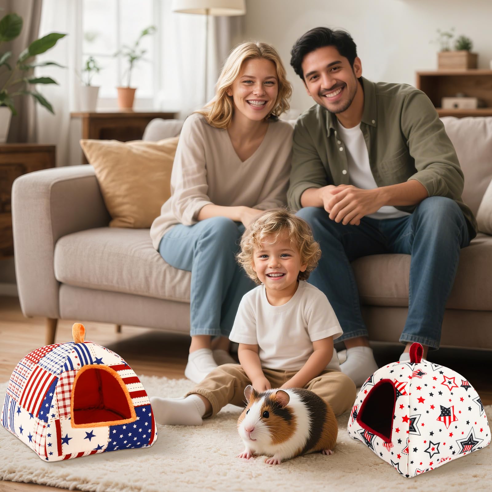 PETKNOWS guinea pig bed with integrated design prevents slipping and claw snag hazards.