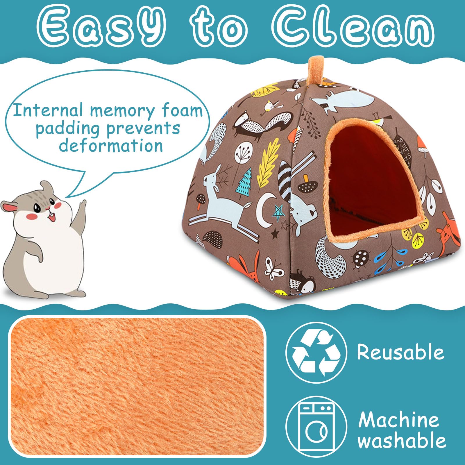 PETKNOWS Guinea Pig Bed durable PP cotton highlights long lasting support
