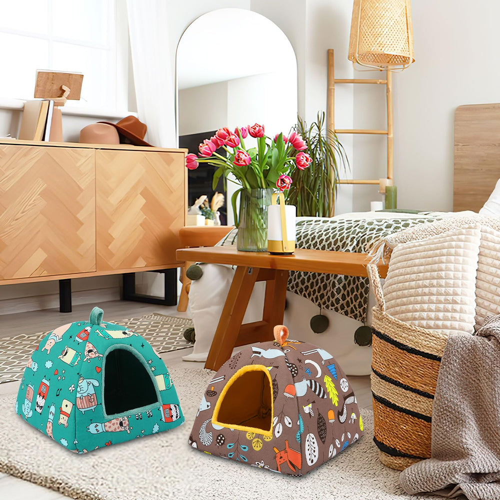PETKNOWS Guinea Pig Bed multi functional view shows sleeping and hiding options for small pets