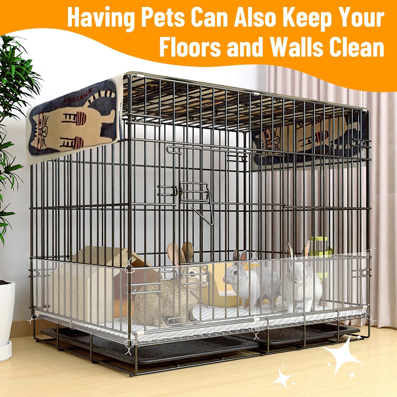 PETKNOWS PVC cage liner durable, easy to clean after spills.