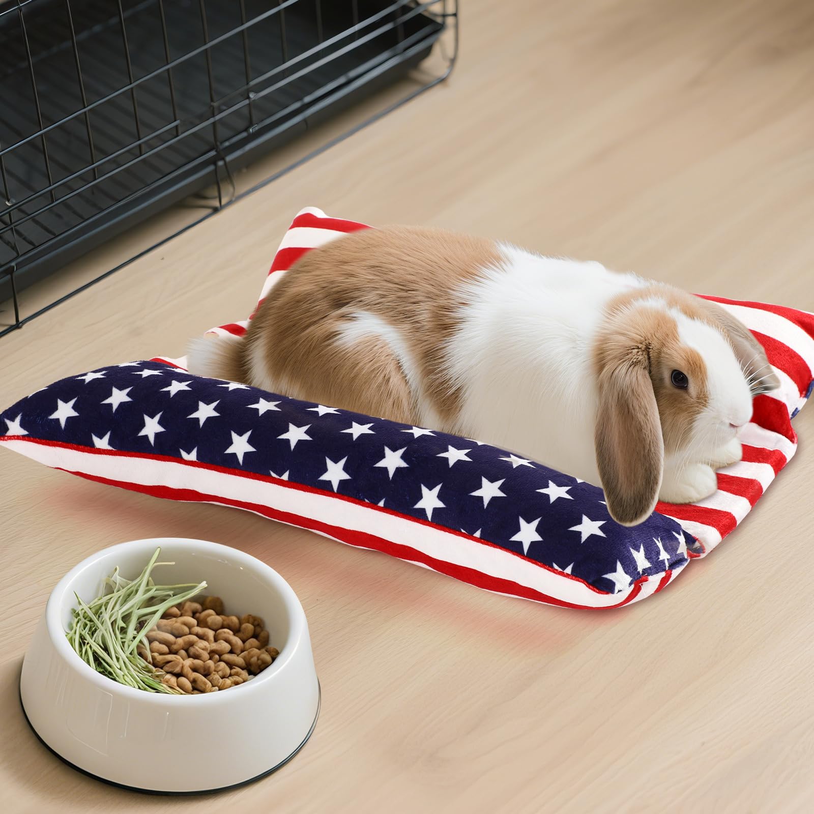 PETKNOWS rabbit bed dense stitching detail for durability and shape