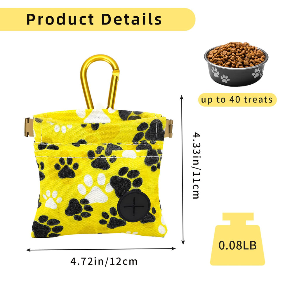 PETKNOWS treat pouch with buckle clip on belt for hands-free walking.