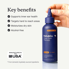PetLab Co Clear Ears Therapy ingredients highlight safe, high-quality formula.
