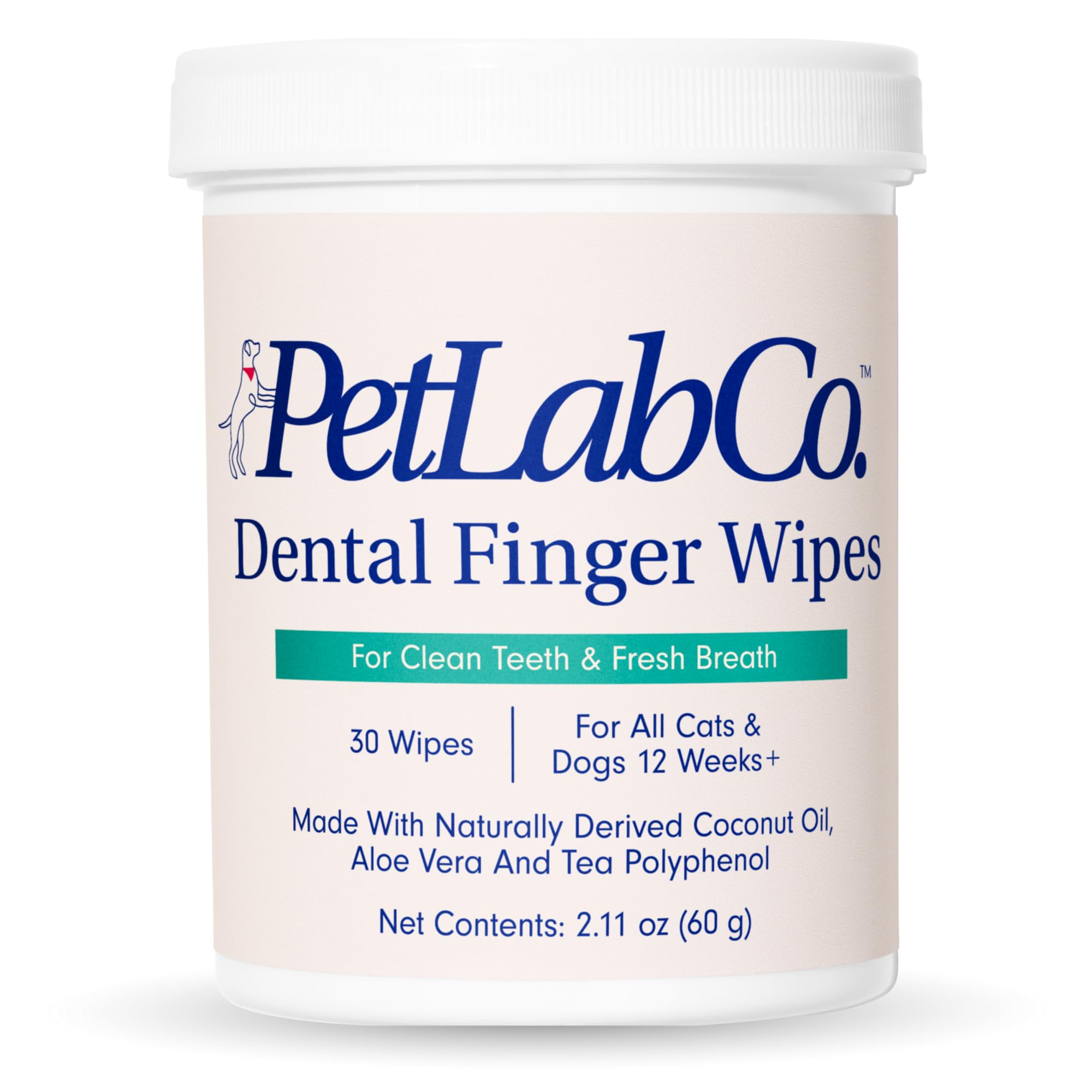 PetLab Co. Dental Finger Wipes packaging for mess-free, easy pet dental care.