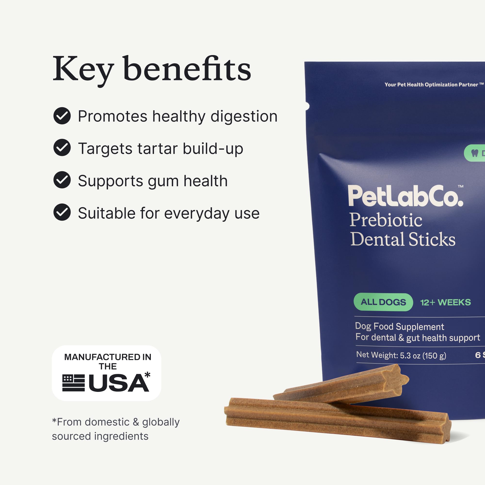 PetLab Co. Dental Sticks chewed by dog during treat time