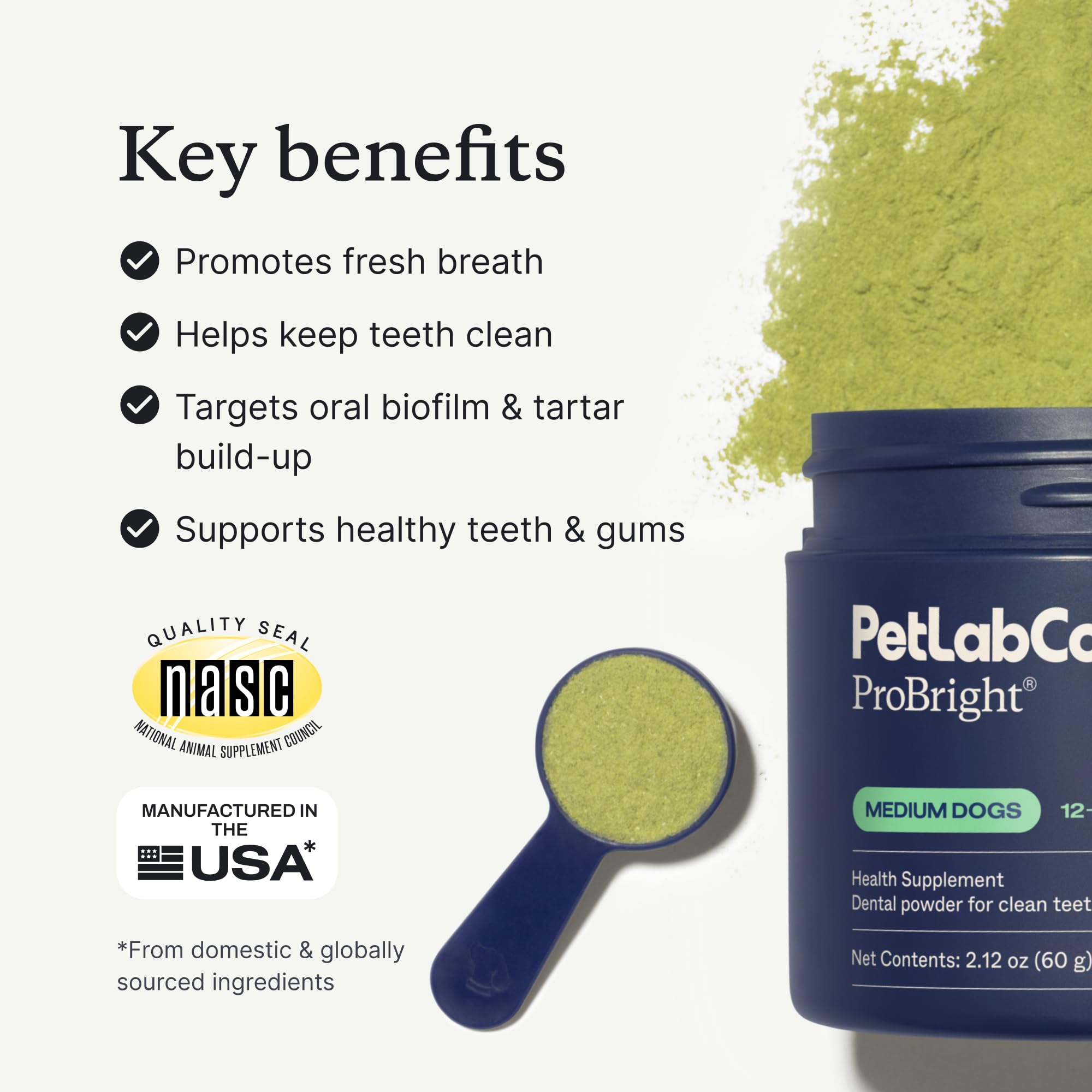 PetLab Co ProBright dosing spoon; easy measure for daily routine.