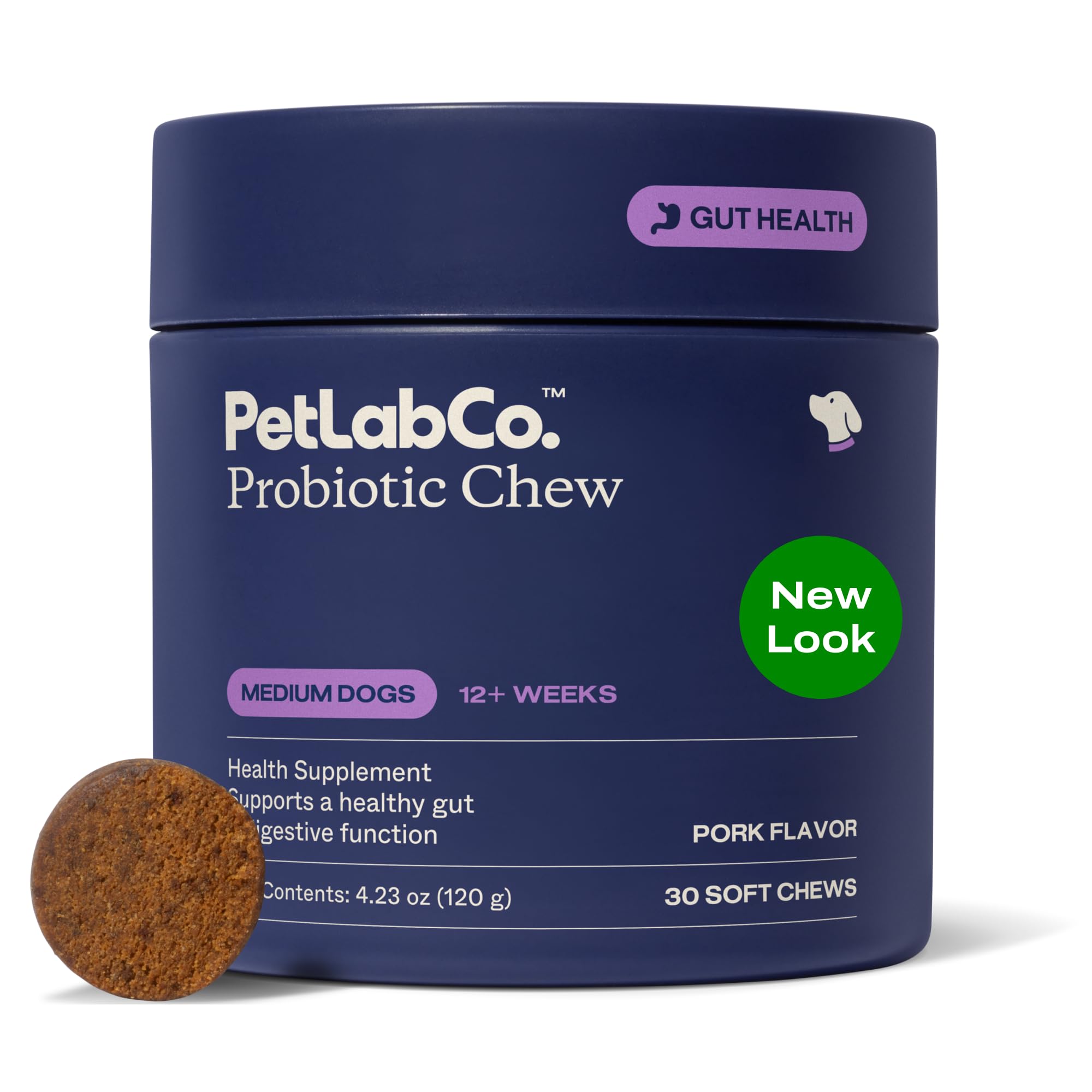 PetLab Co. probiotics pork-flavor soft chews for dogs that support digestive health
