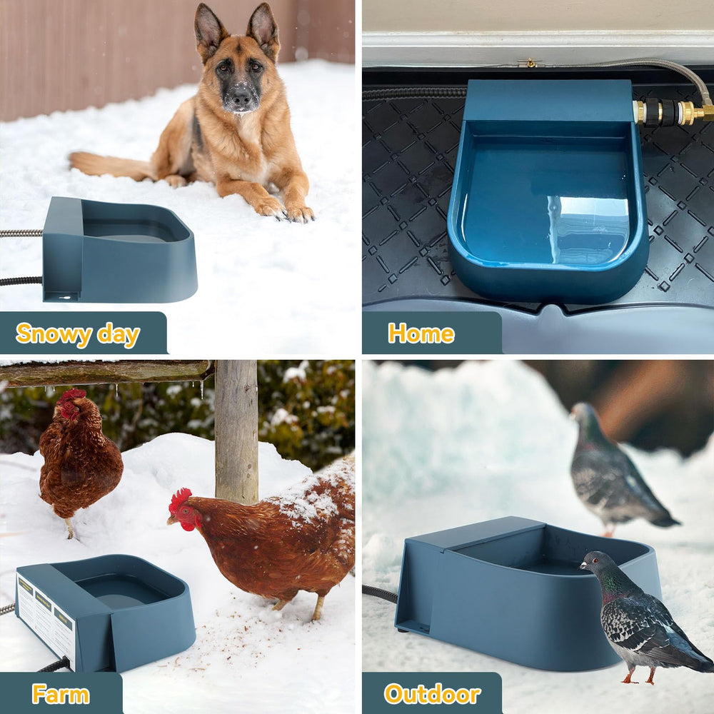 PETLESO Heated Water Bowl side view highlighting BPA-free ABS construction.