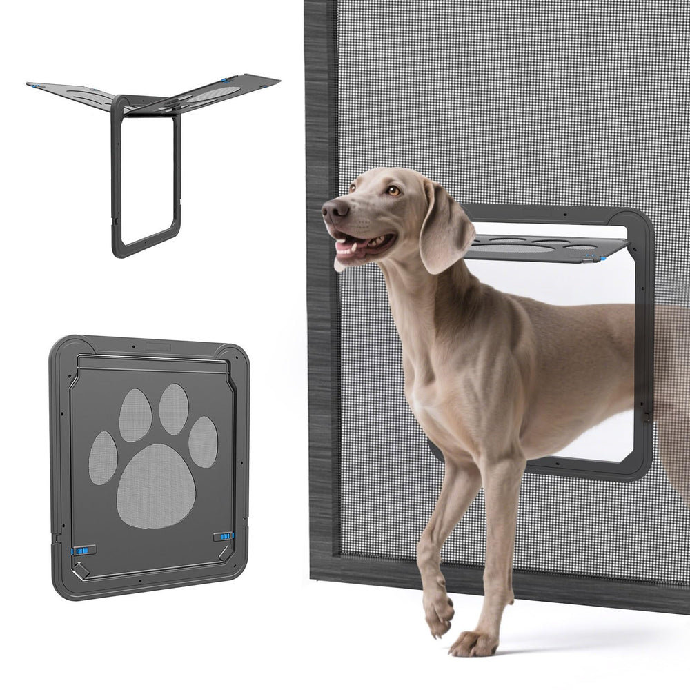 PETLESO dog door black paw design detail adds playful touch