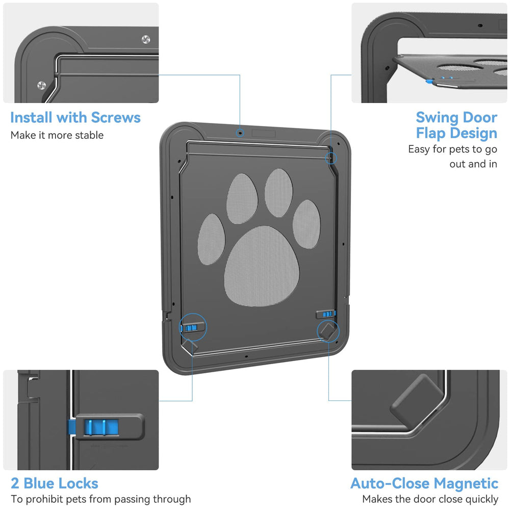 PETLESO dog door black ABS material offers durable, long-lasting use