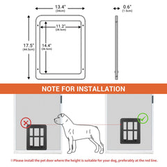 PETLESO dog door easy installation with screen cut and screws included.