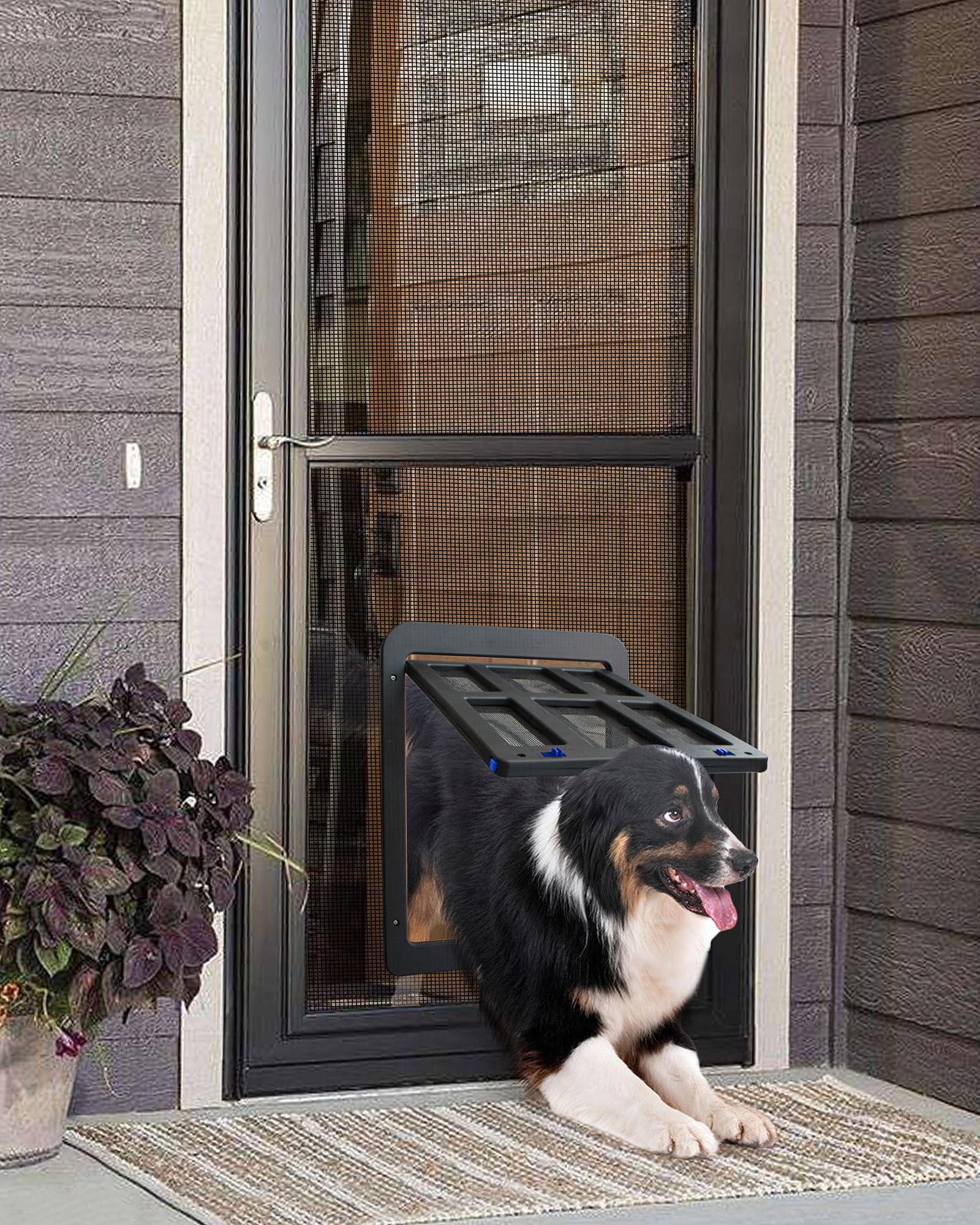 PETLESO dog door inner flap 14.4x11.2 inches for roomy access.