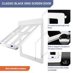 PETLESO dog door magnetic-closure shows automatic closing after pet passes