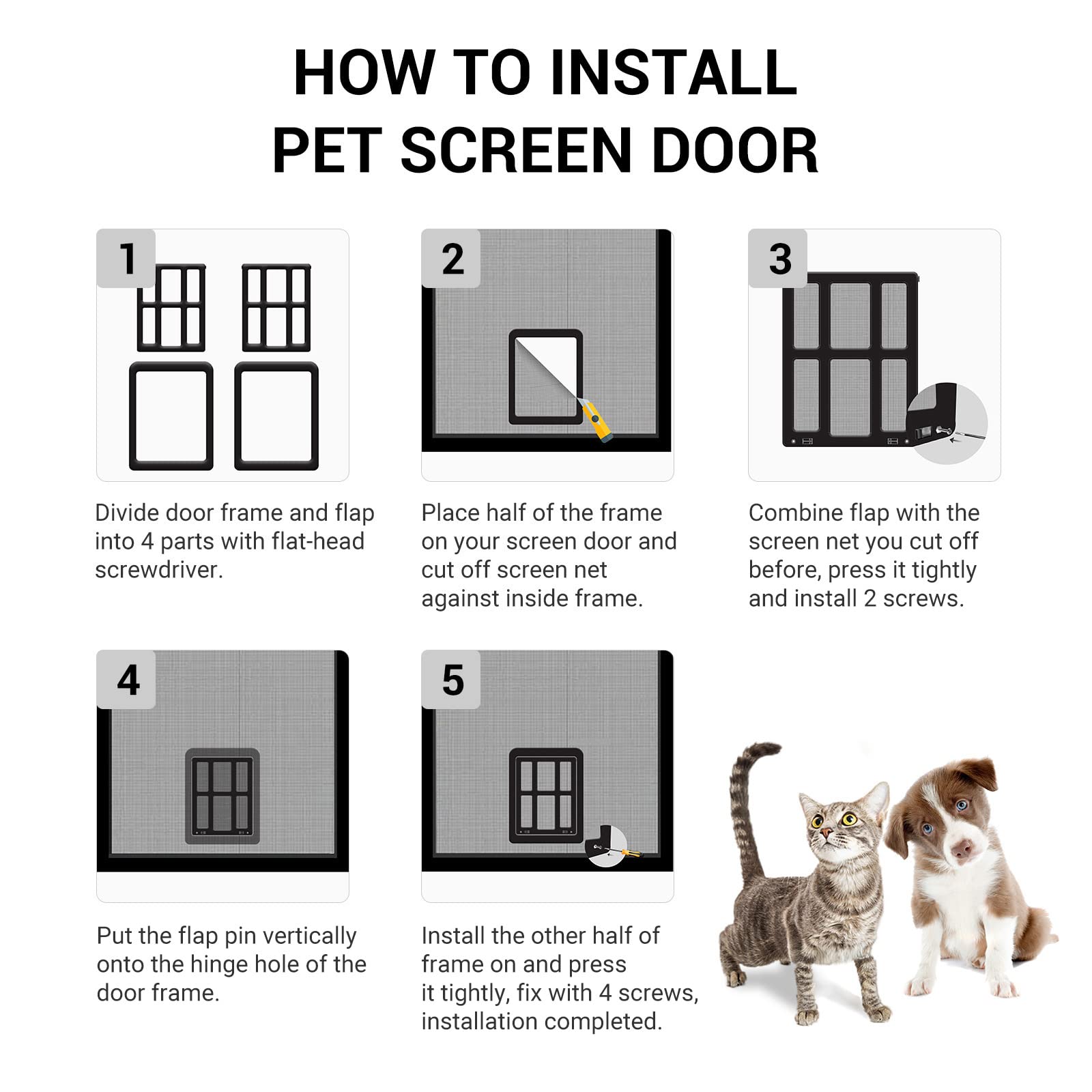 PETLESO dog door outer frame 17.5x13.4 inches fits sliding screen.