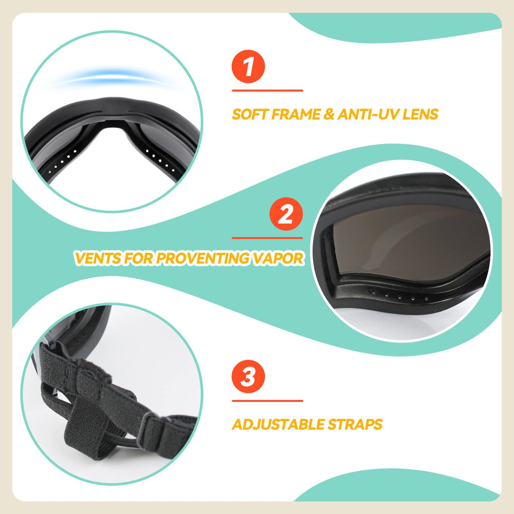 PETLESO dog goggles adjustable nose bridge for comfortable fit