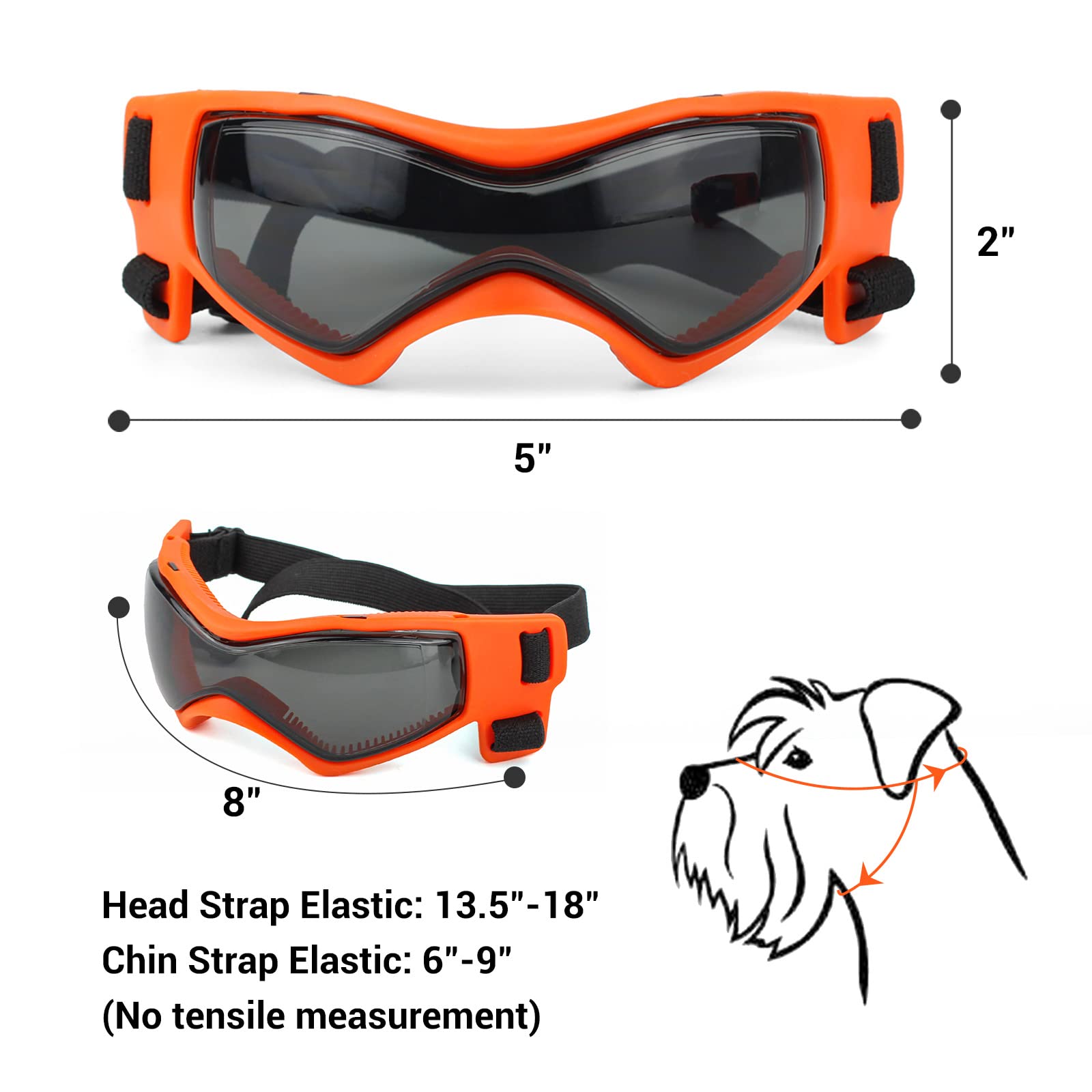 PETLESO dog goggles with adjustable straps for a secure fit