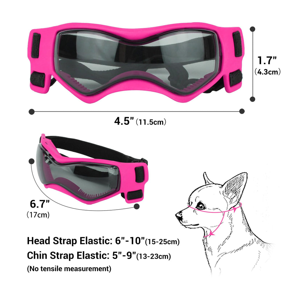PETLESO dog goggles ideal for car rides with head out the window