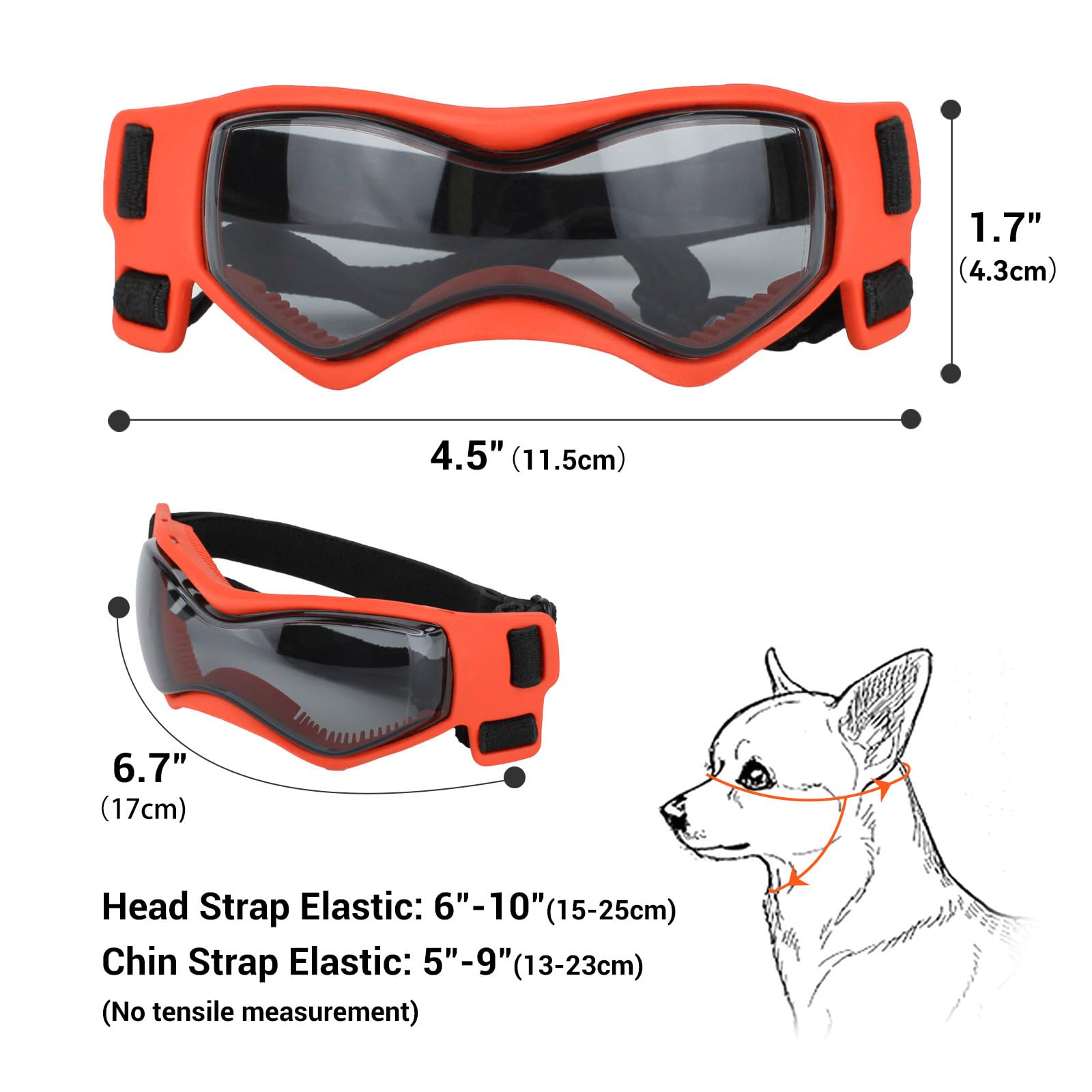 PETLESO car-ride goggles block wind for dogs during travel.