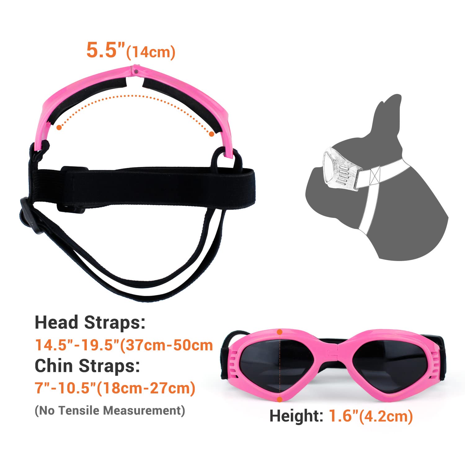Petleso dog goggles pink on-dog during a walk demonstrating outdoor protection