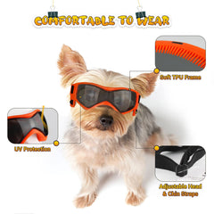 PETLESO dog goggles with soft-frame vents to reduce moisture