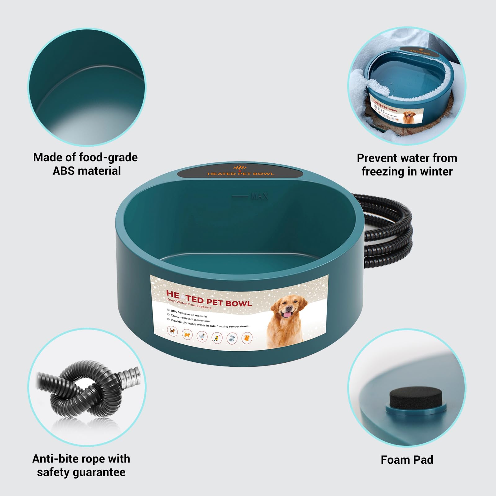 PETLESO heated water bowl indoor use for cats and small dogs.