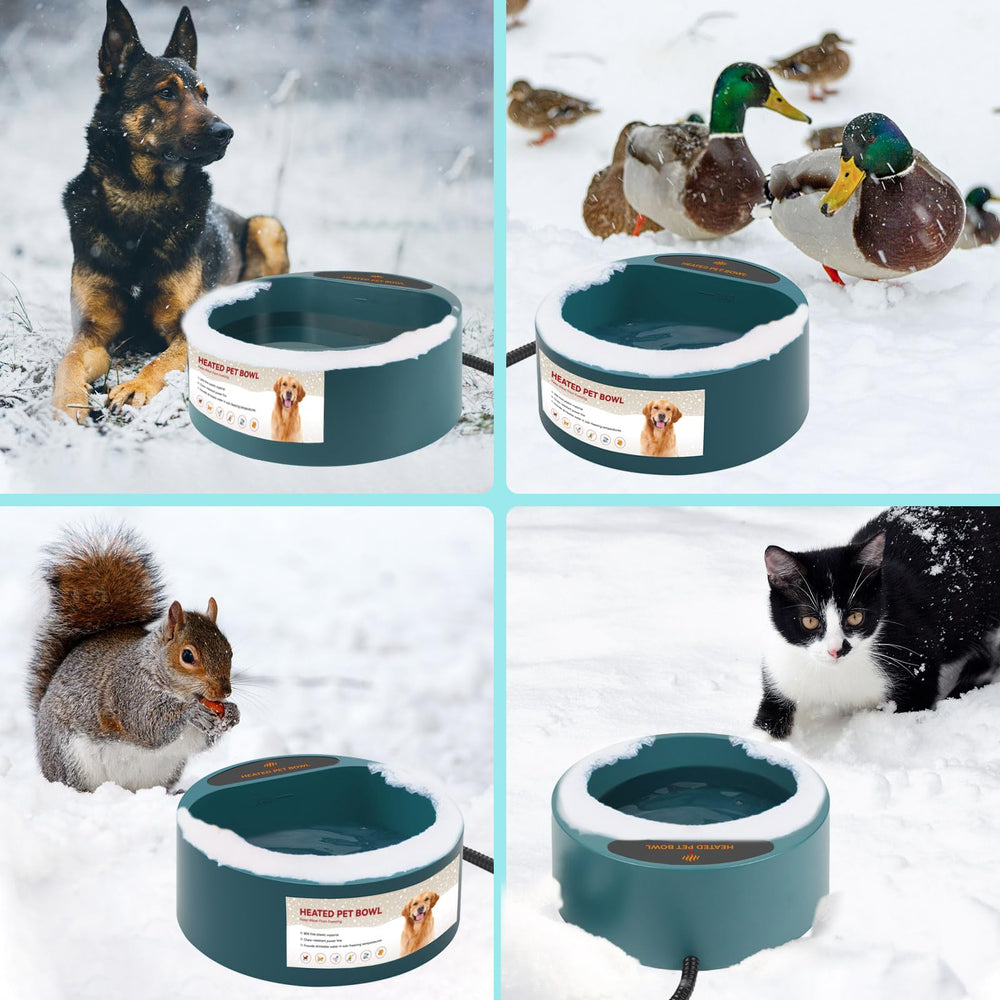 PETLESO heated water bowl features anti-bite wire and sealed electronics safety.