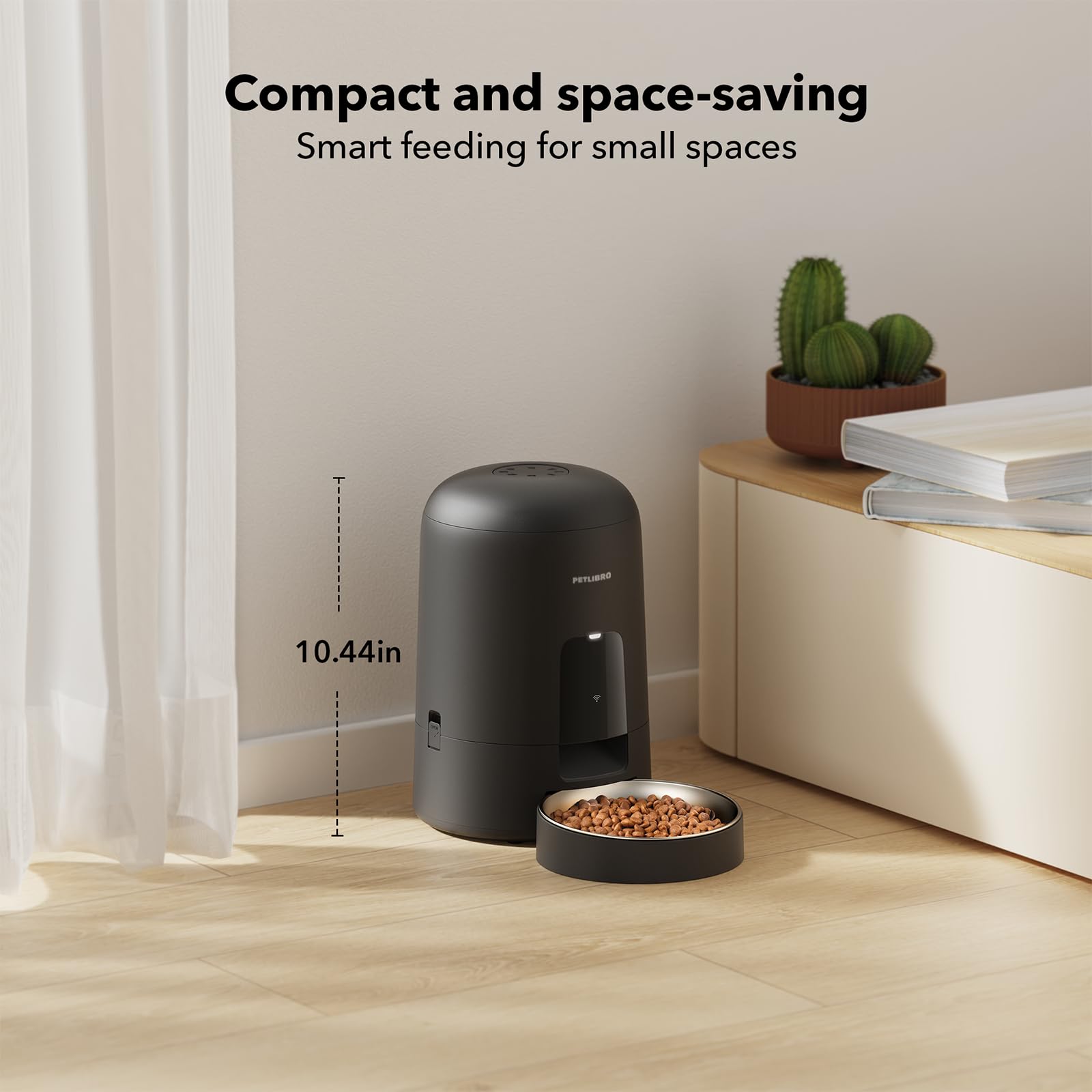 PETLIBRO Air 2L capacity shown with pets enjoying measured meals.