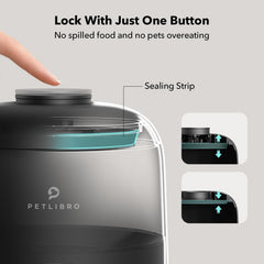 PETLIBRO Air Timed Feeder 2L close-up battery indicator.