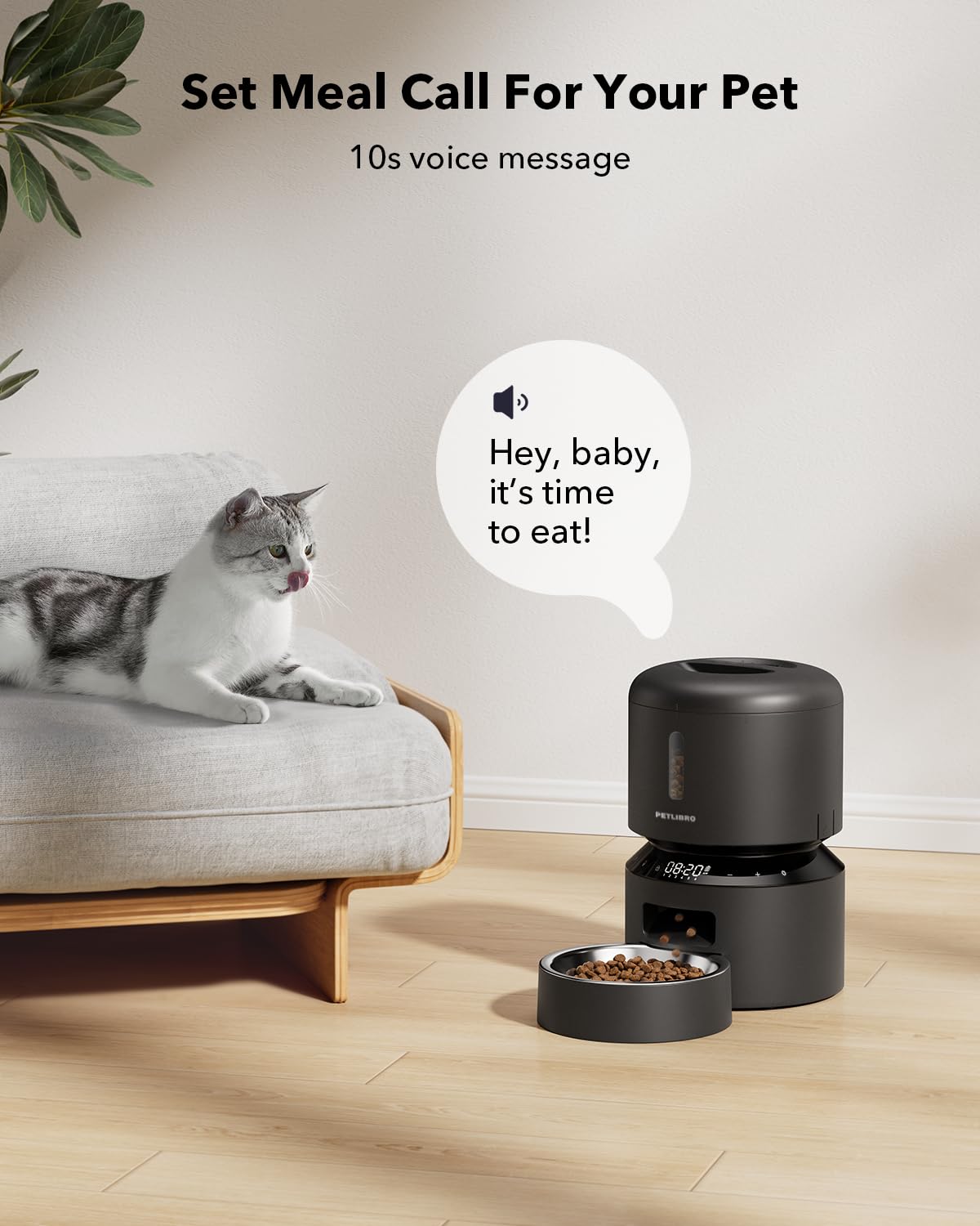 PETLIBRO Automatic Cat Feeder lid-closeup emphasizes airtight closure for aroma retention