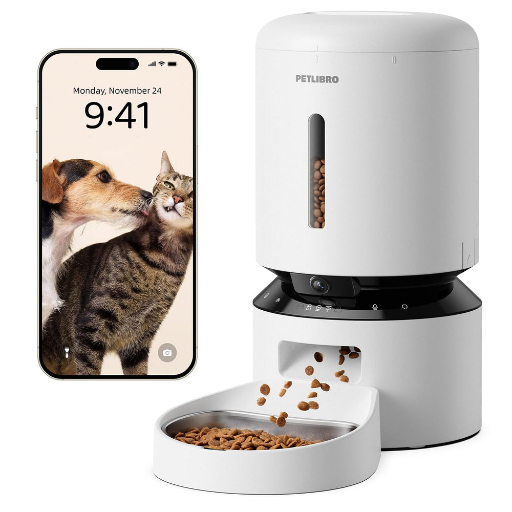 PETLIBRO automatic feeder front view showing compact design for daily use