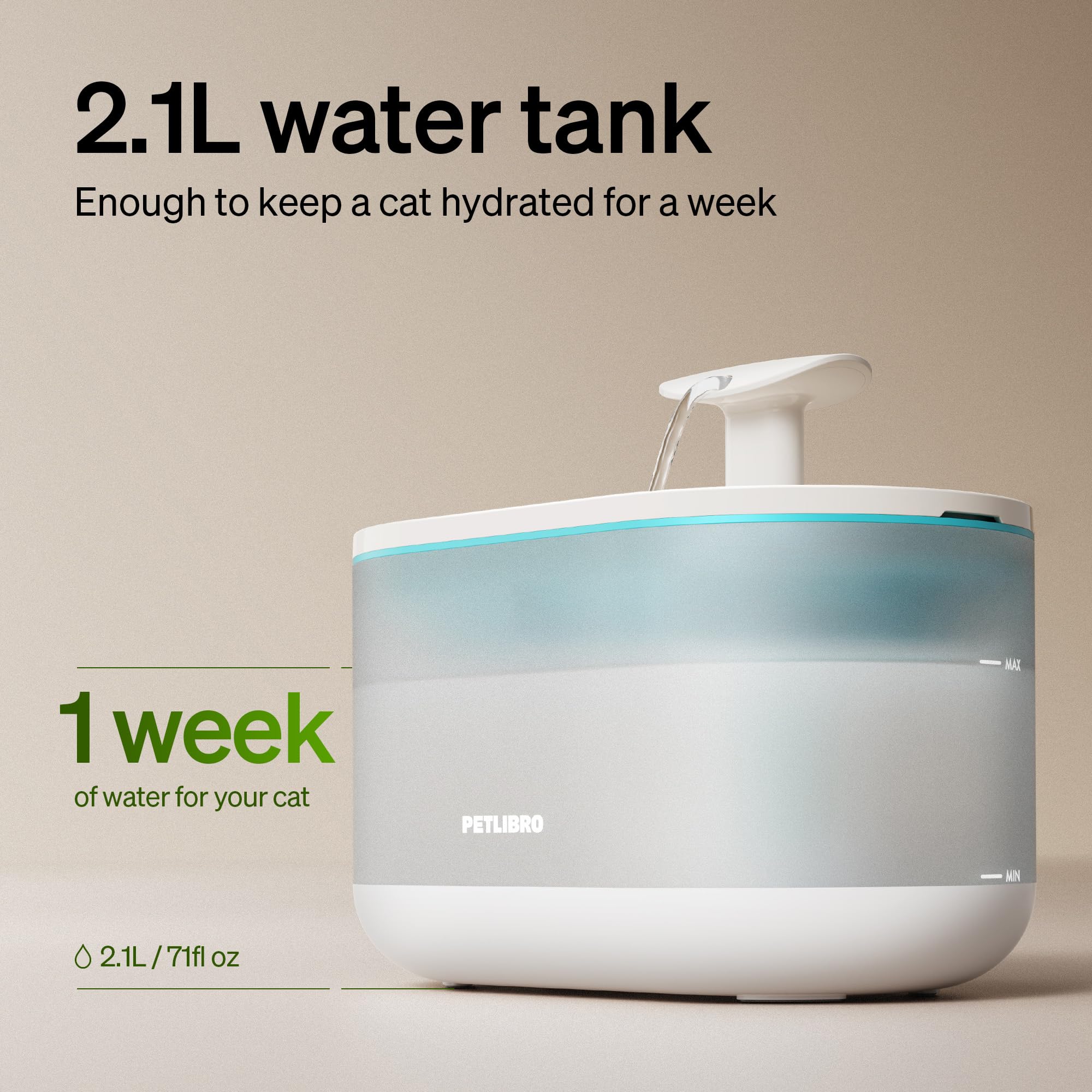 PETLIBRO cat fountain two-flow-modes offer customizable hydration options.