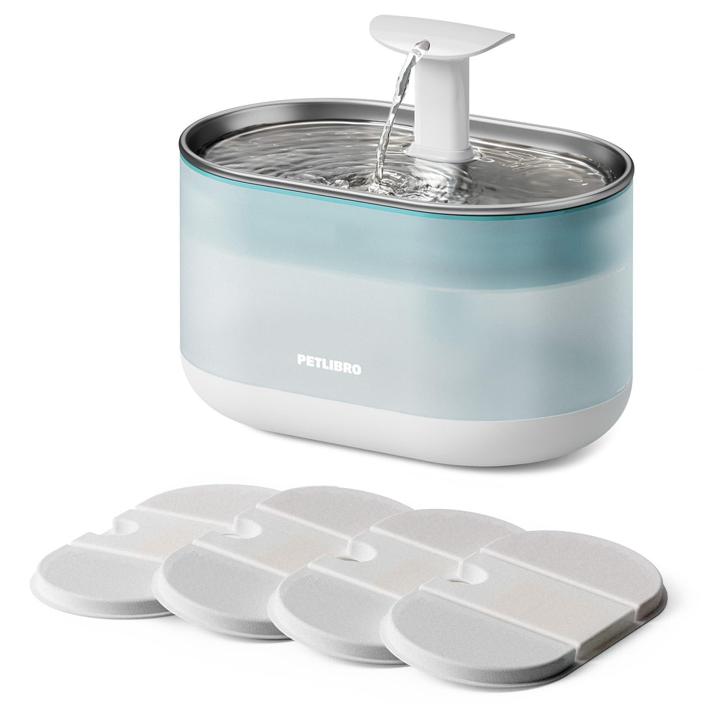 PETLIBRO Cat Water Fountain stainless-steel top view for durable, easy cleaning hydration.