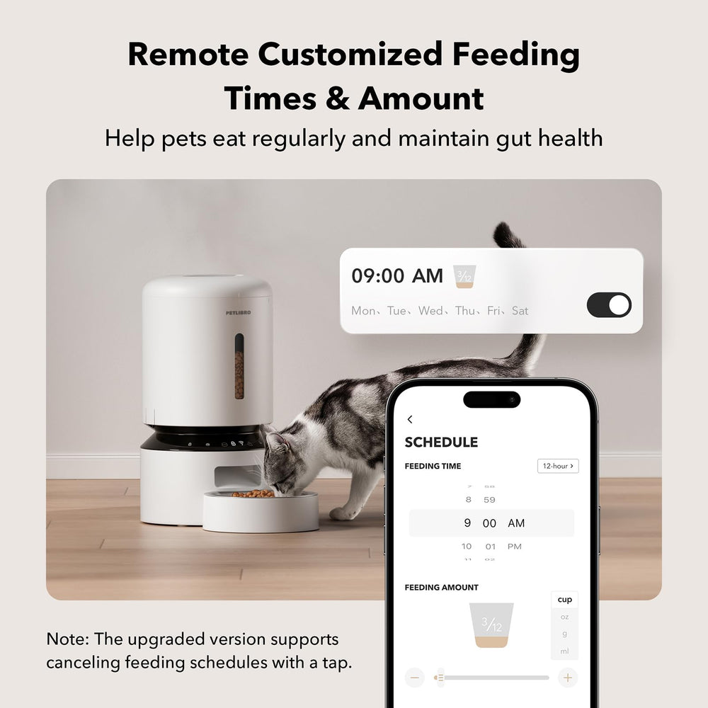 PETLIBRO voice-call-meal-alert allows recording meals to guide pets remotely.