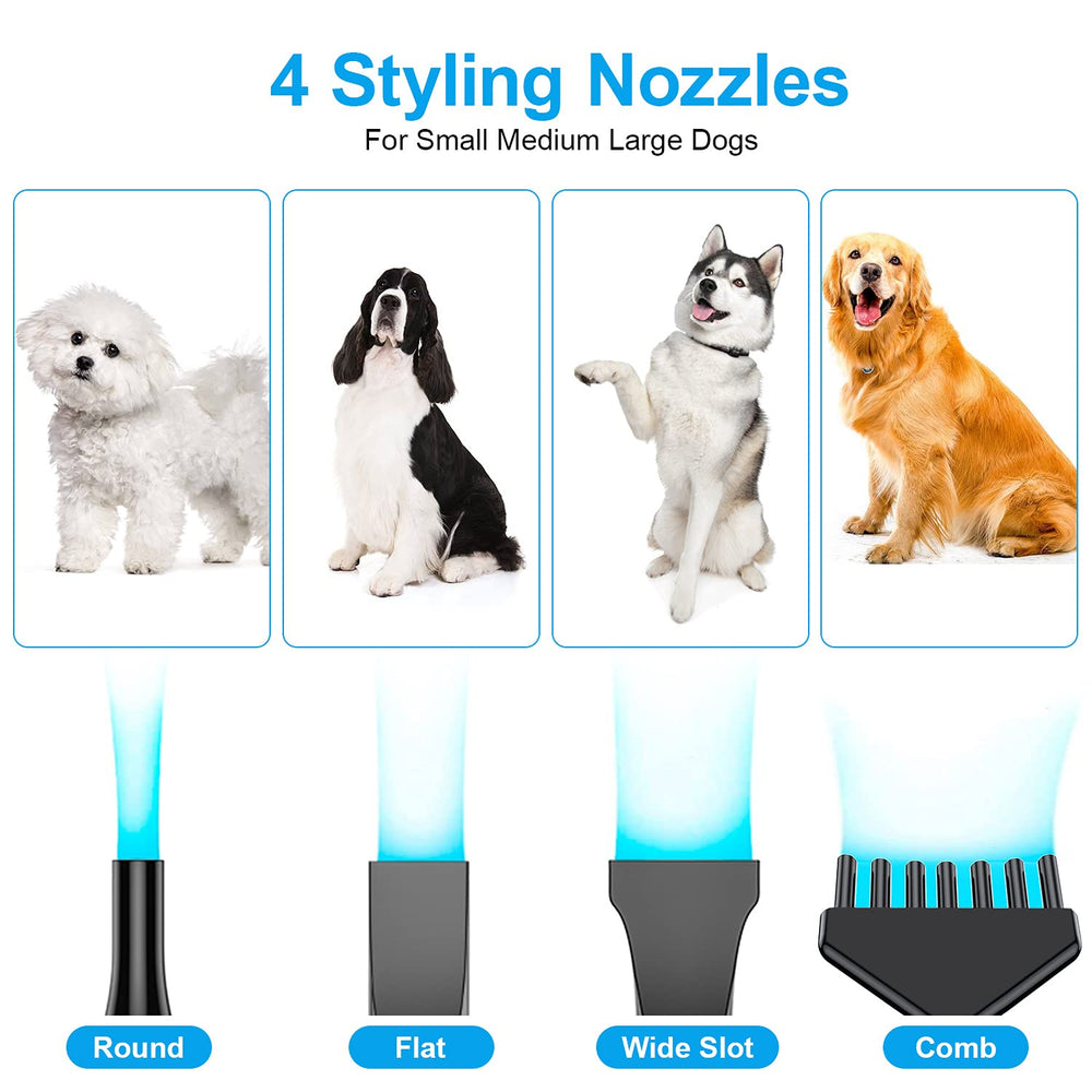 PetLife dog dryer in-use image demonstrates safe, controlled air that pets tolerate better.