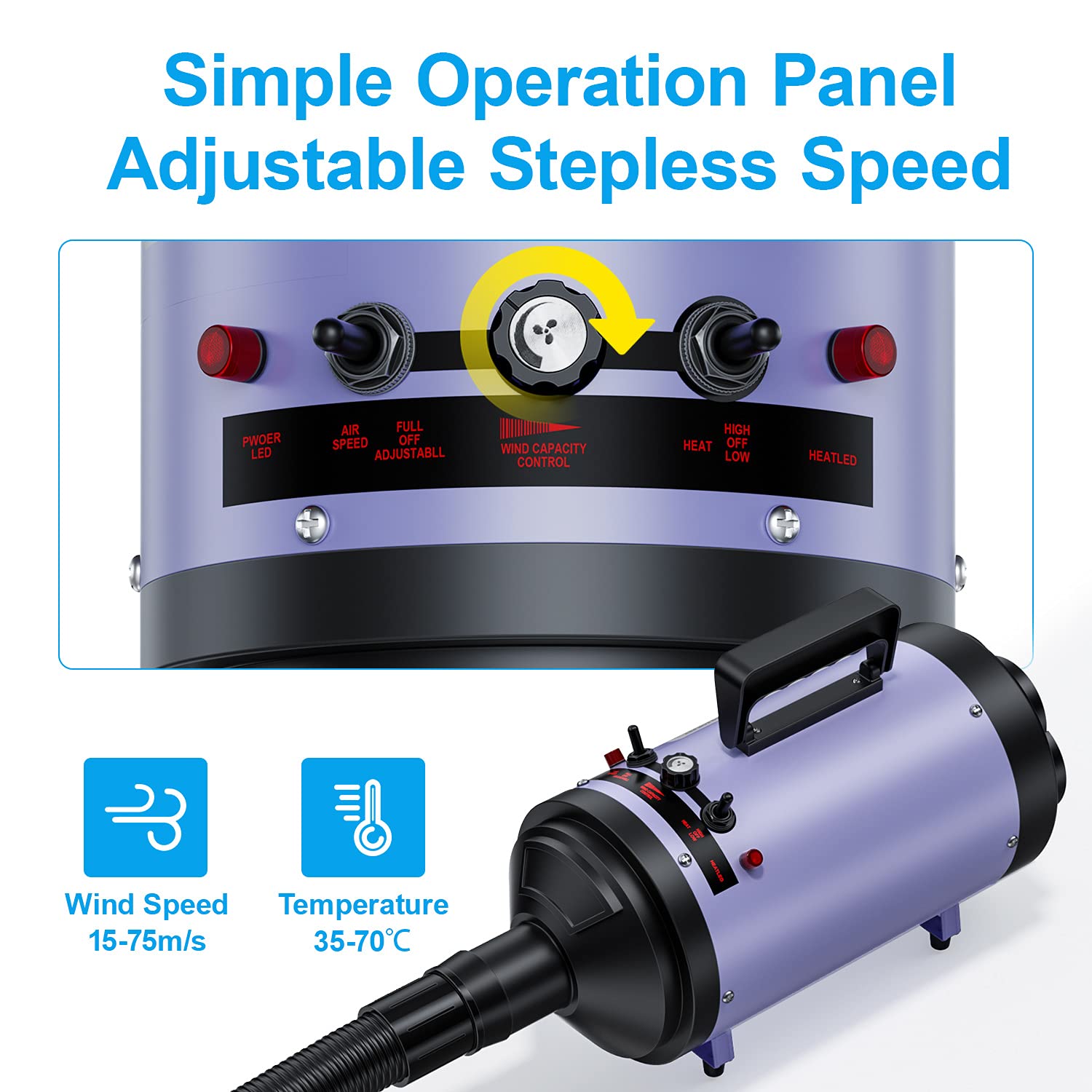 PetLife dog dryer nozzle set aids precise styling and faster blow-drying.