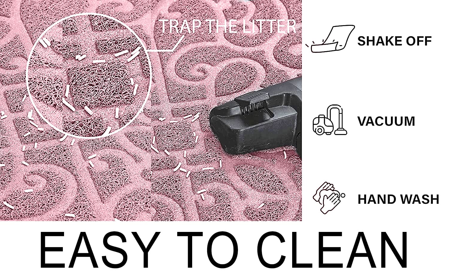 PetLike cat litter mat non-slip backing prevents shifting