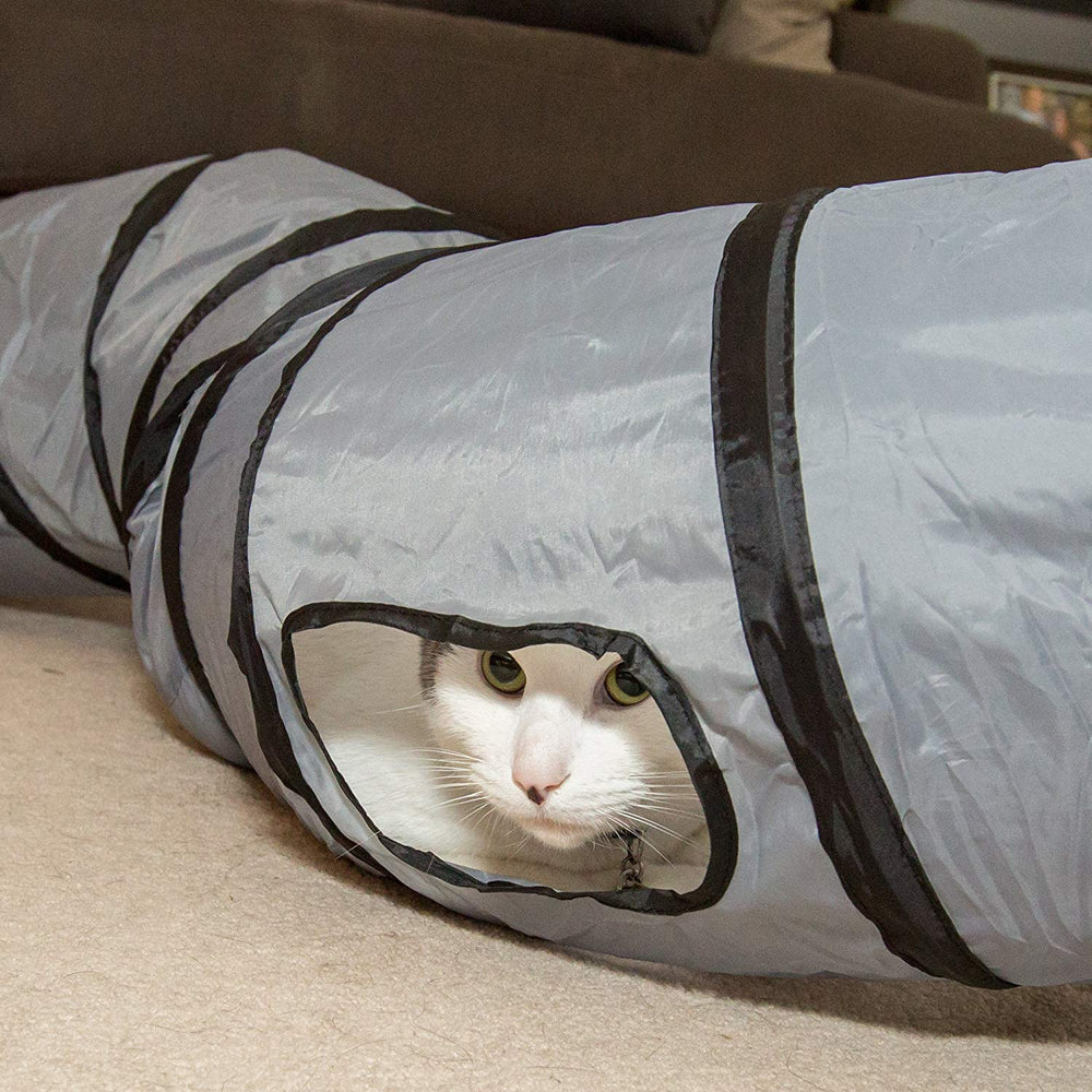 PetLike S Cat Tunnel uses a steel frame for durable pop-up setup.