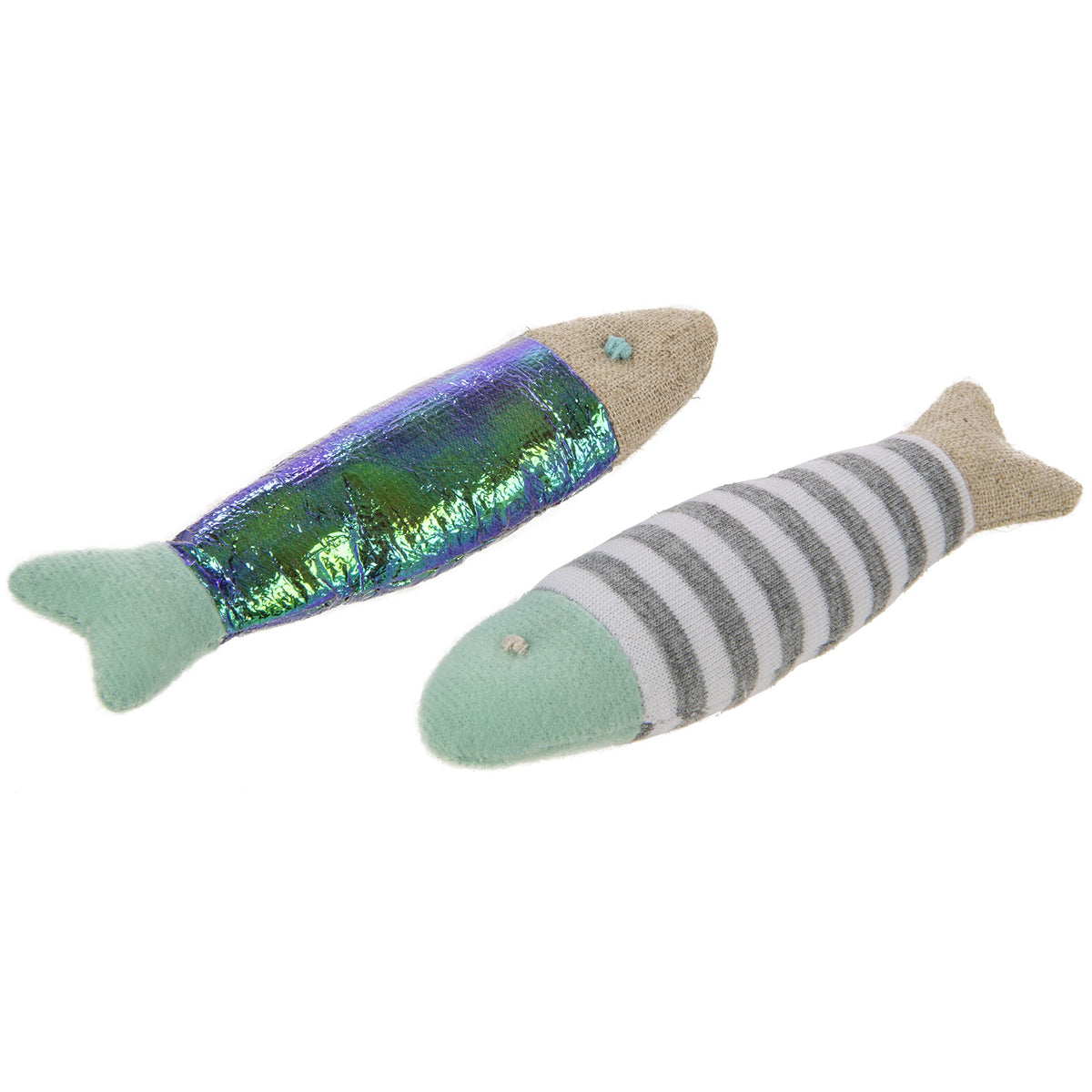 Petlinks HappyNip Flipper Fish close-up shows plush and crinkle textures for active play.