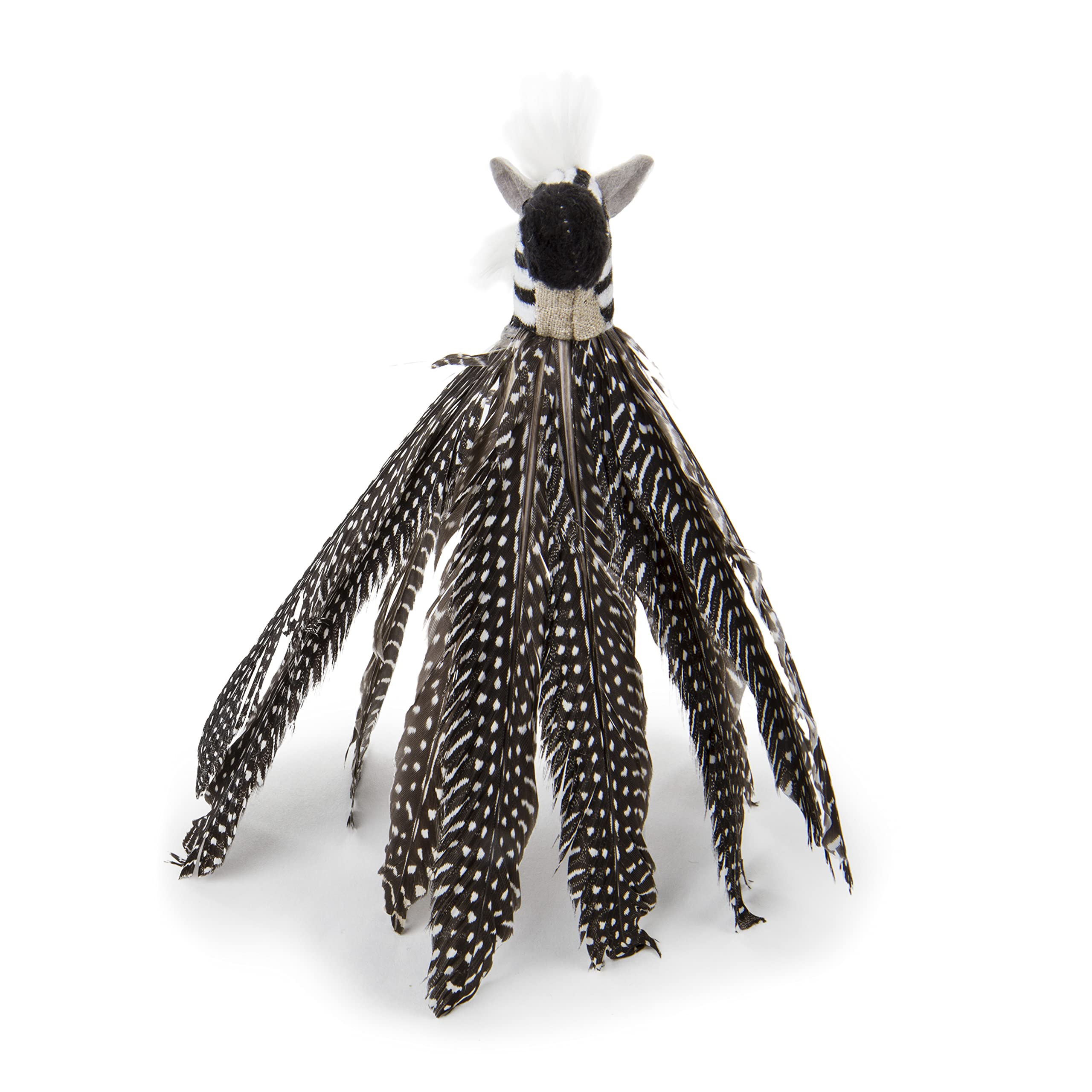Petlinks HappyNip Zippy Zebra feather toy promotes active chasing during play.