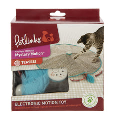 Petlinks Mystery Motion feather wand action engages feline focus and rapid pouncing.