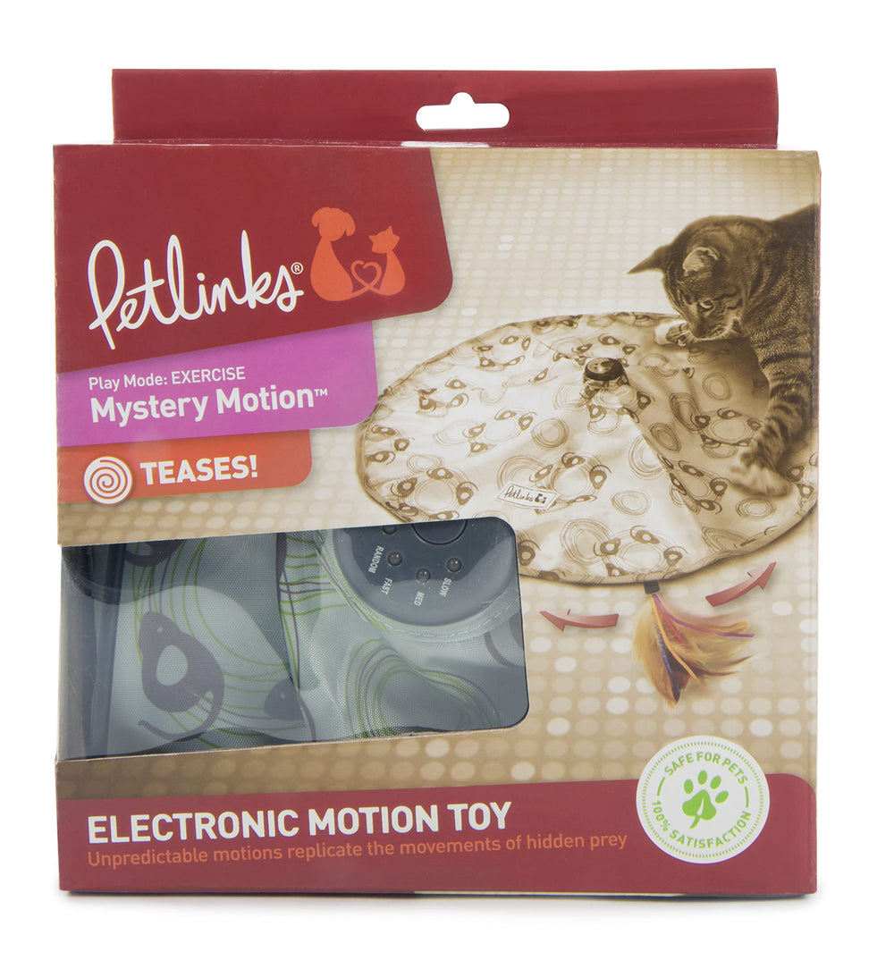 Petlinks Mystery Motion mimicked prey movement stimulates a cat's natural chase instincts.